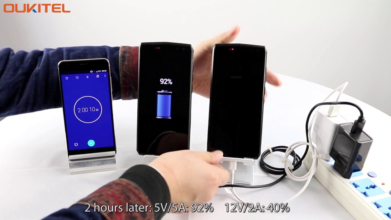 OUKITEL K10 charging test-fully charge in 2 hours 15 minutes