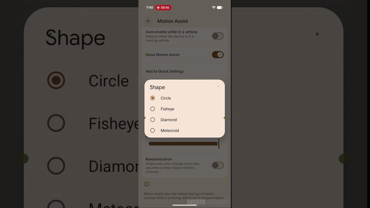 Motion Assist - Android's version of Vehicle Motion Cues?! #android