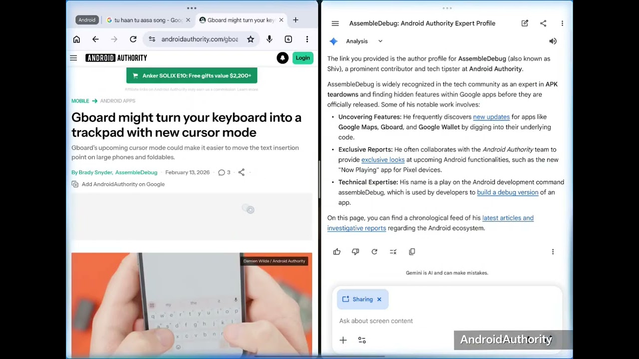 Gemini gets much better split-screen functionality!