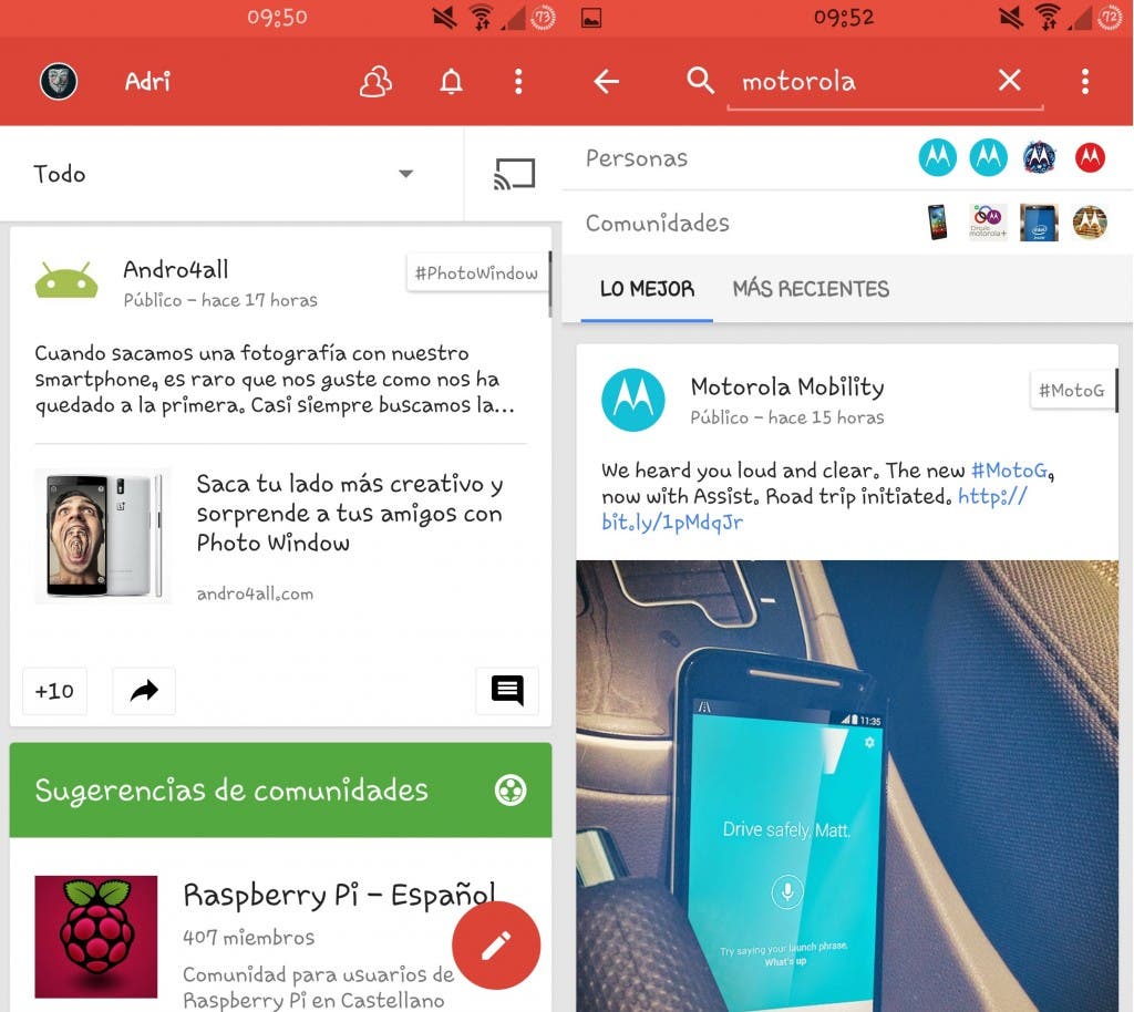 Google+ se actualiza con mejoras al estilo Material Design
