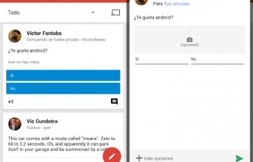 Google+ se actualiza en Android permitiendo crear y responder encuestas