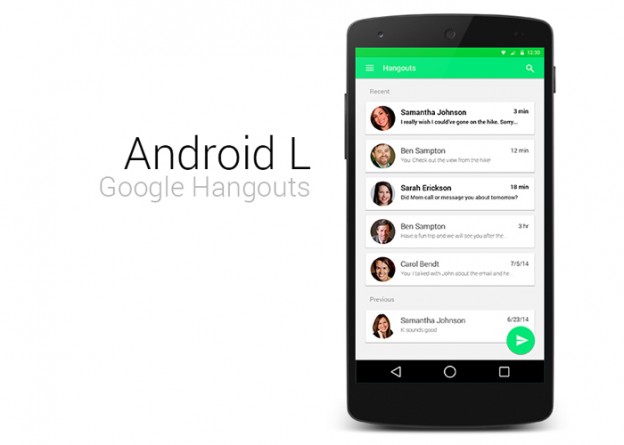 Así lucirá Google Hangouts con Material Design