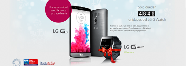 LG vuelve a la carga regalando un LG G Watch si compras un LG G3 estas Navidades
