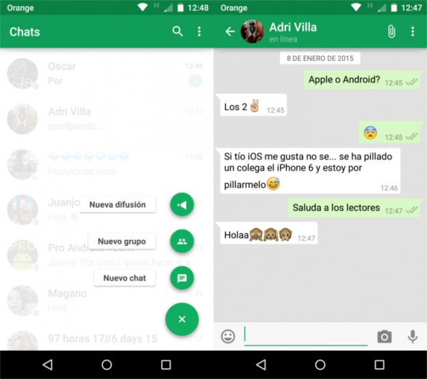 Como tener WhatsApp con Material Design en Android 5.0 Lollipop