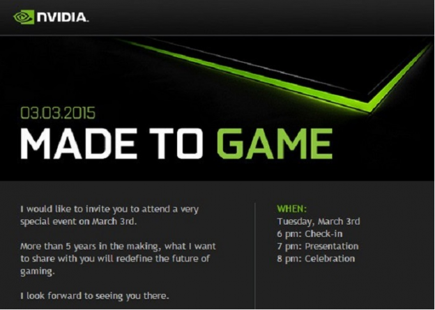 Nvidia tendrá un evento el 3 de Marzo en San Francisco
