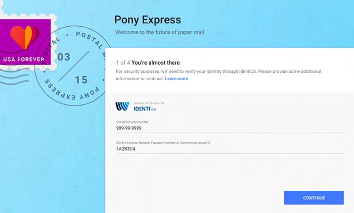 Captura de la configuración inicial de Pony Express