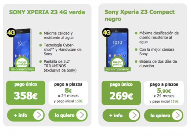 Ofertas de la semana: Sony Xperia Z3 por 358 euros