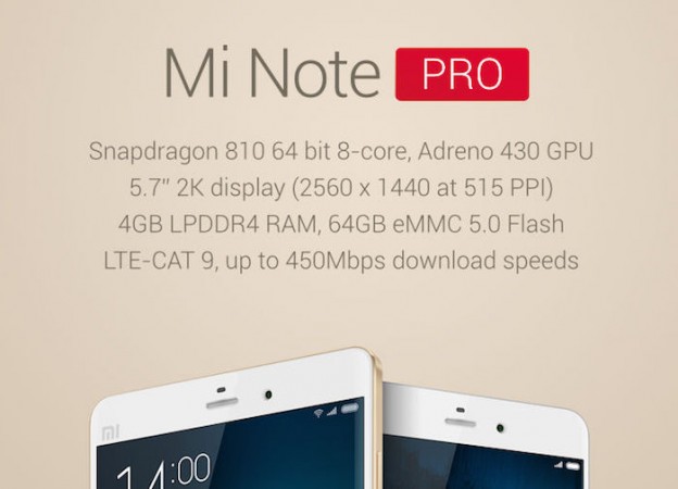 Xiaomi Mi Note Pro con Snapdragon 810 sale a la venta