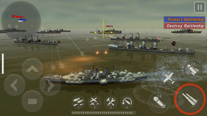 warship battle
