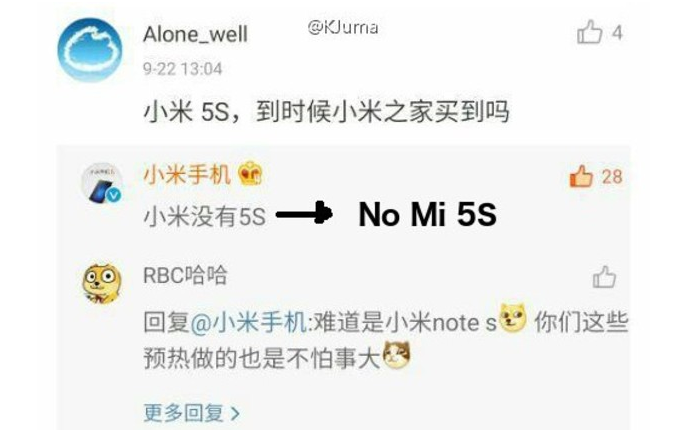 Xiaomi Mi5S no habrá