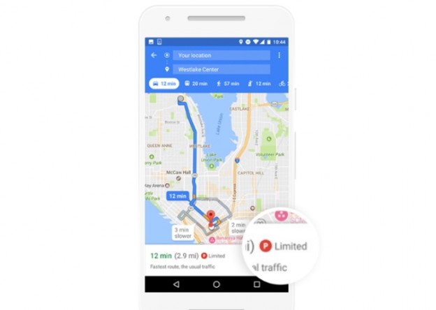 Google Maps ya muestra información sobre el aparcamiento
