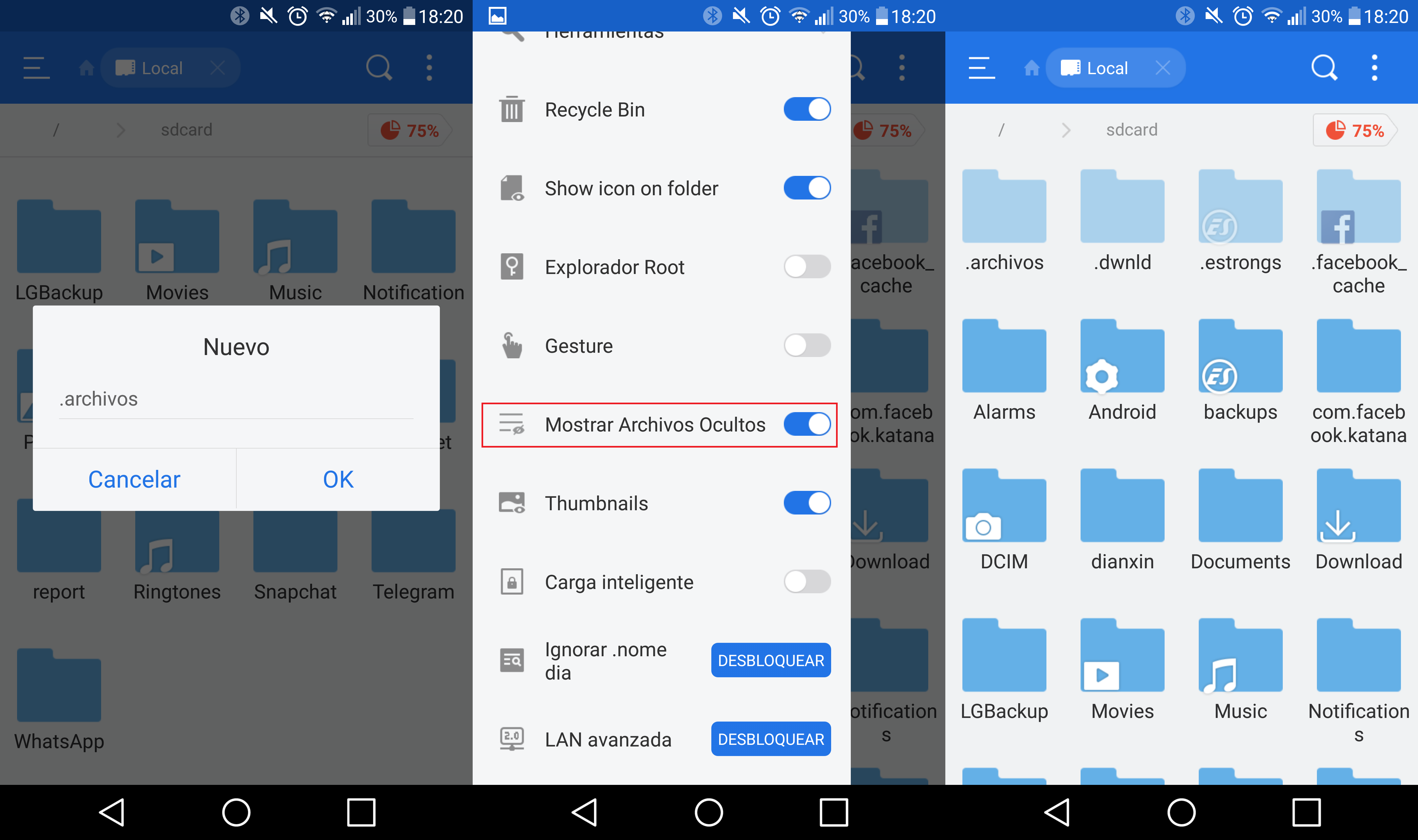 ocultar archivos en tu móvil Android