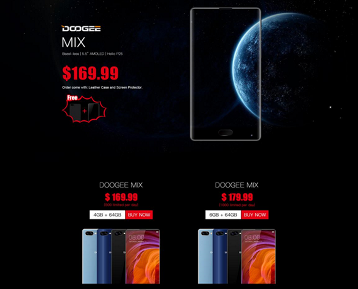 DOOGEE MIX desde 169,99 dólares