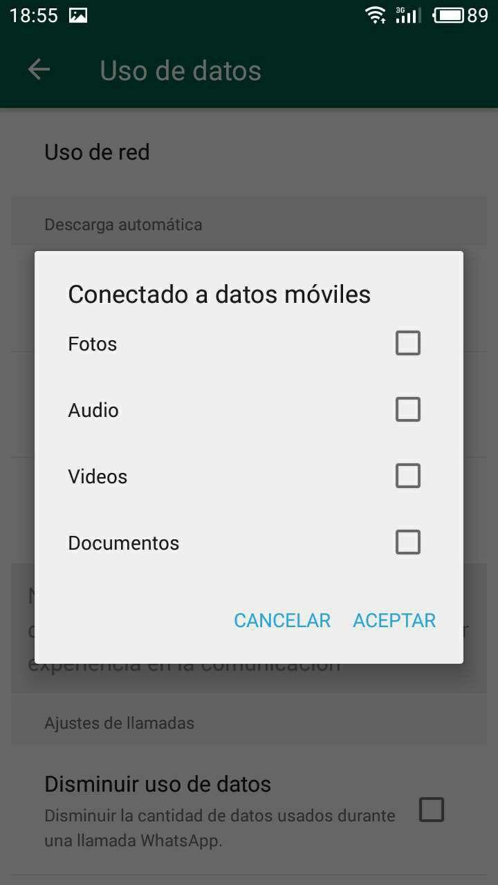 ahorrar datos whatsapp