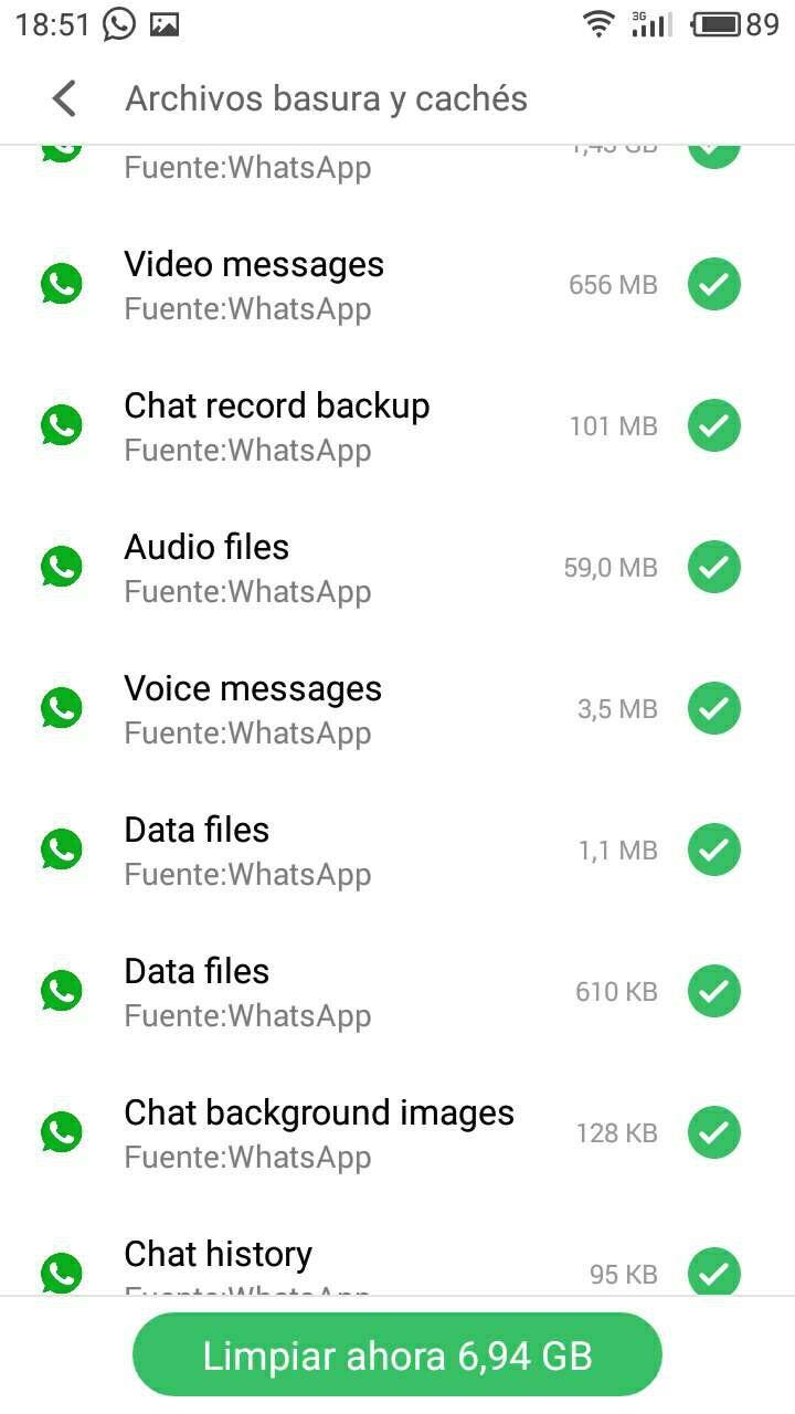 whatsapp memoria ocupada