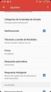 configuración gmail Android