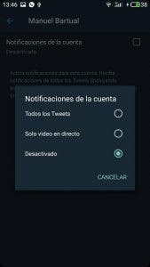 notificaciones de twitter