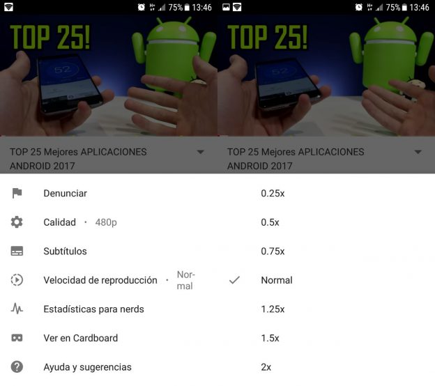 La aplicación de YouTube para Android añade la velocidad de reproducción