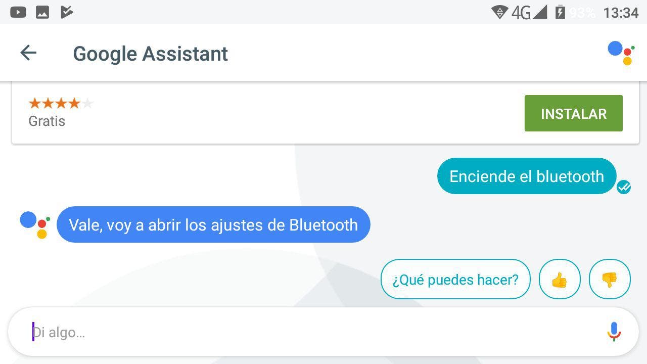 apagar bluetooth Google Assistant en español