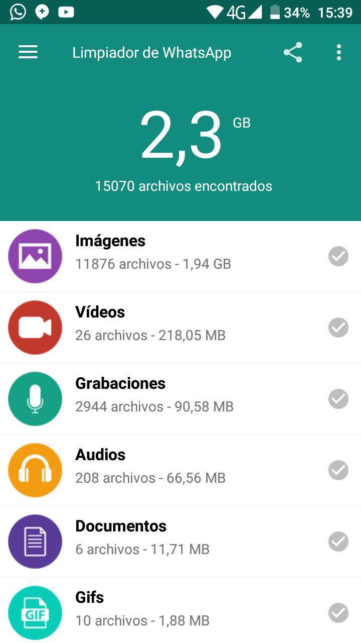 limpiar archivos basura en WhatsApp