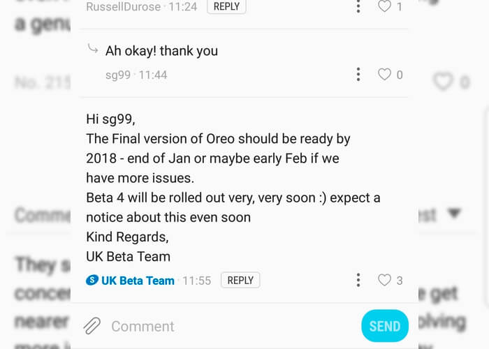 Samsung Galaxy S8 Android Oreo