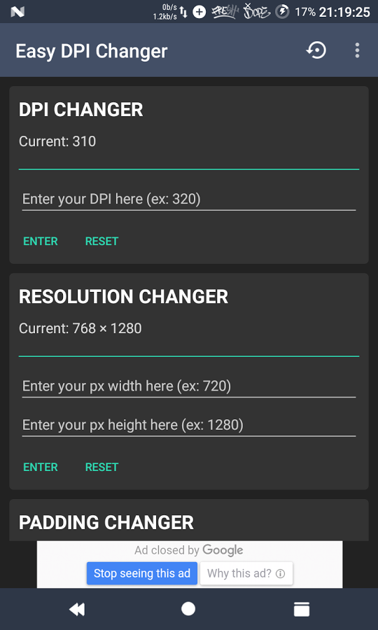 cambiar la resolución de la pantalla en Android