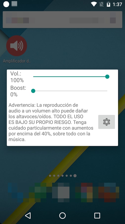 aumentar el volumen en Android