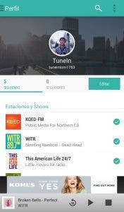 tunein radio android