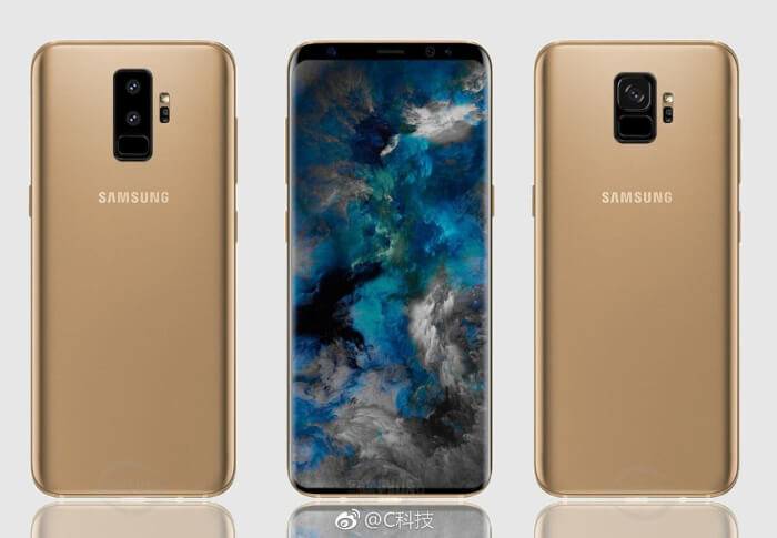 Galaxy s9 dorado render