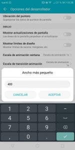 cambiar los DPI en Android