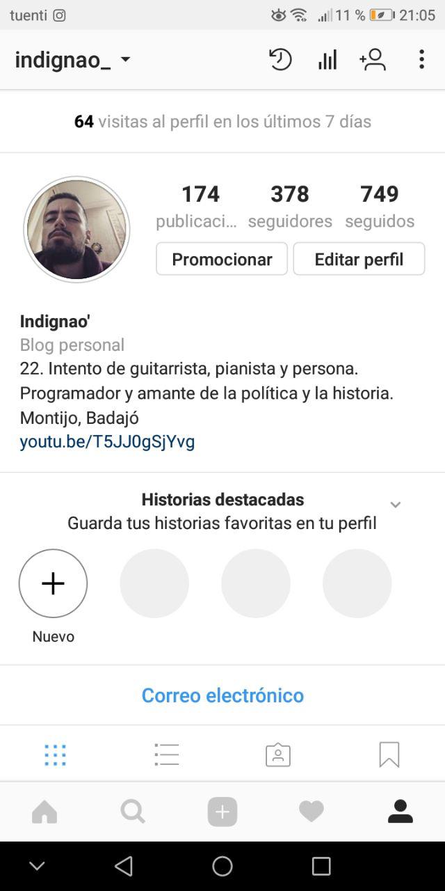 perfil de instagram