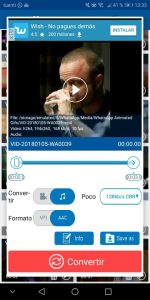convertir video en audio en Android