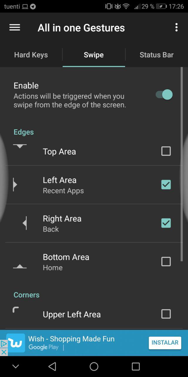 navegación por gestos en Android