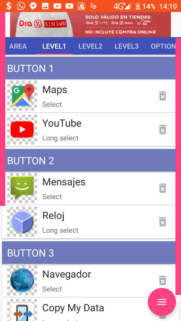 controles Pie en Android