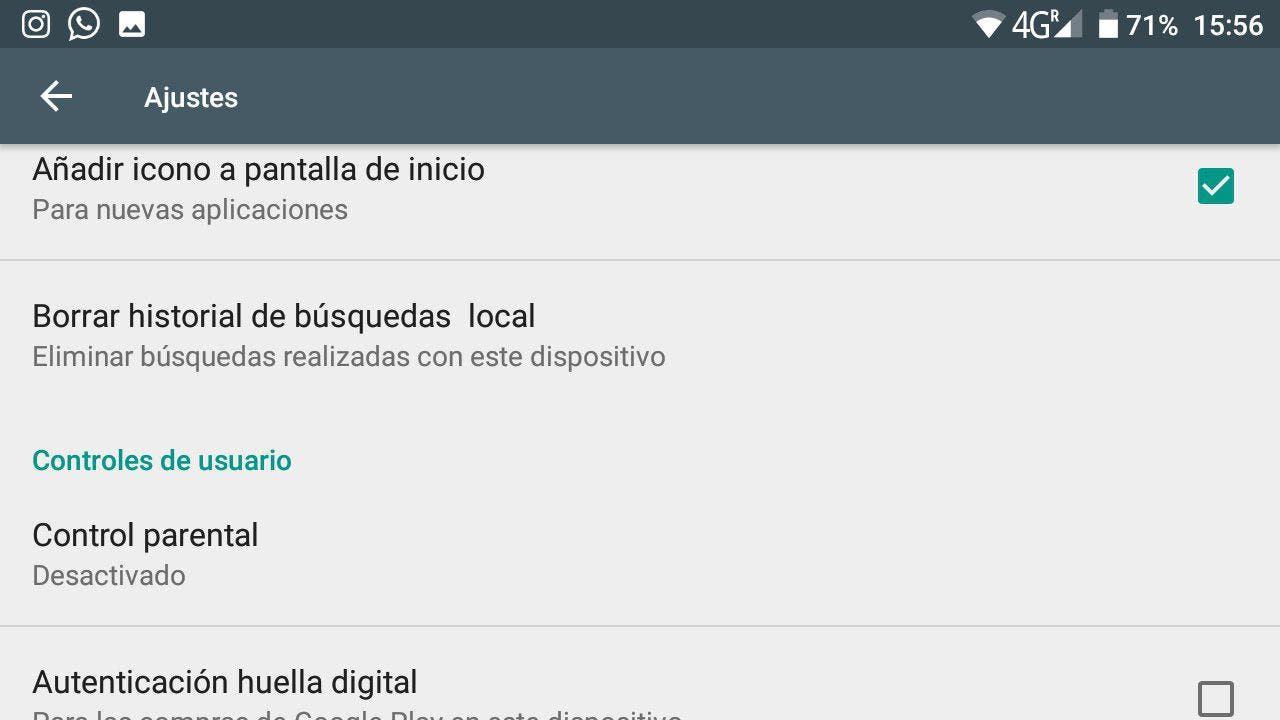 Activar el control parental android