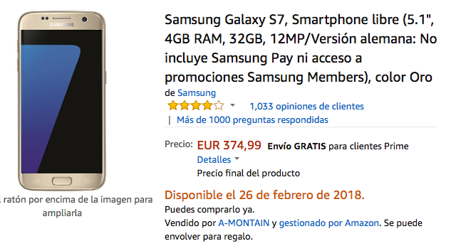 oferta del galaxy s7