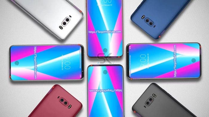 render del LG V40 con diferentes colores