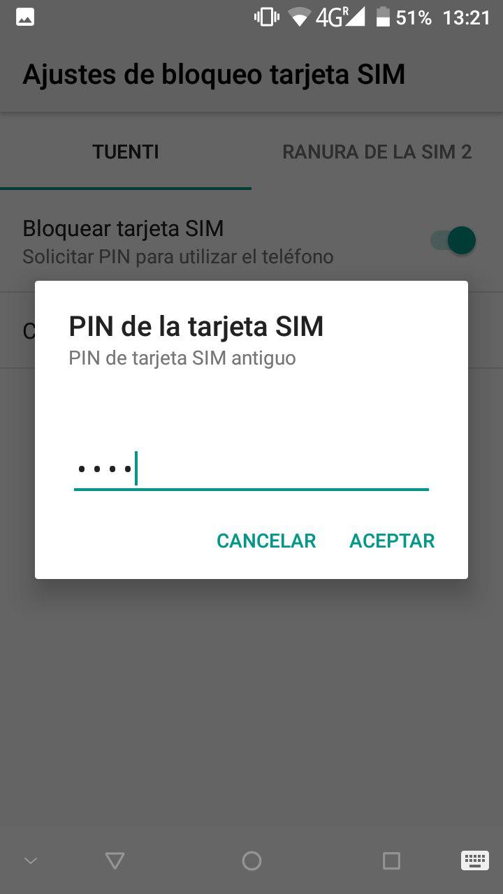 cambiar el código PIN en Android