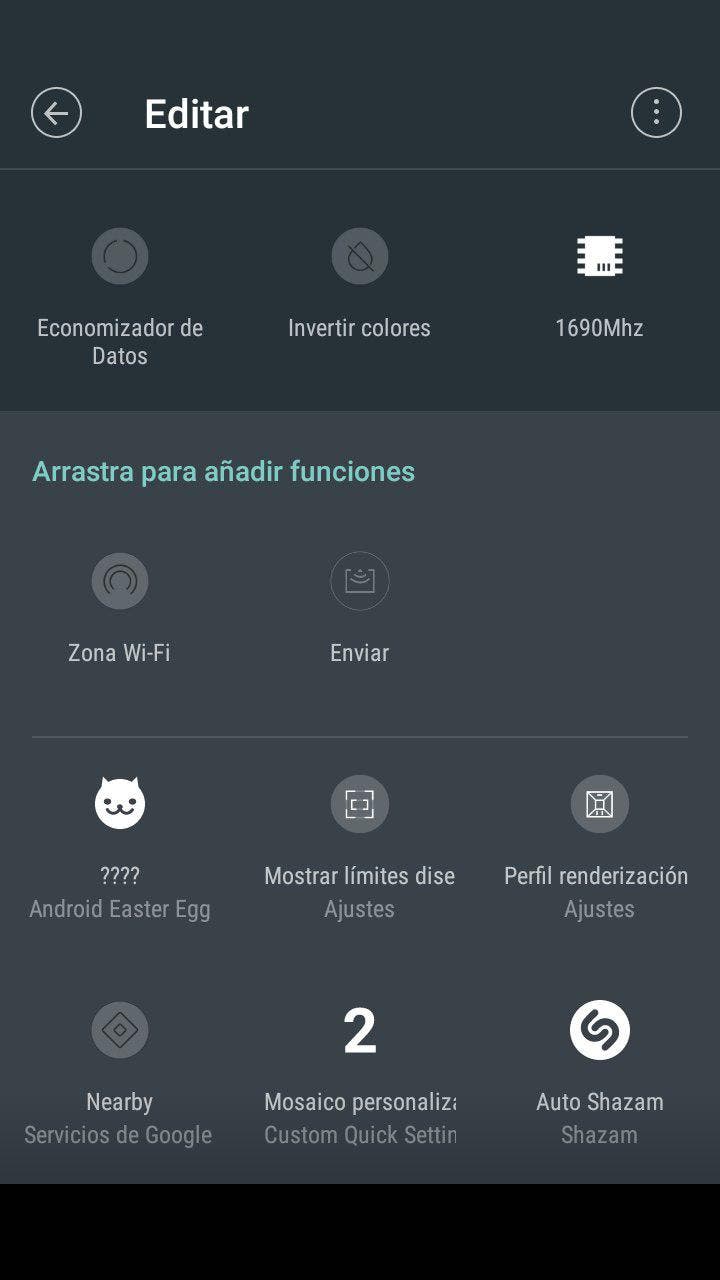 personalizar los ajustes rápidos de Android