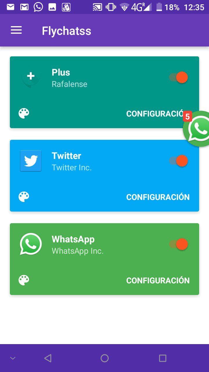notificaciones flotantes en burbuja android