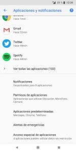 ajustes de android oreo
