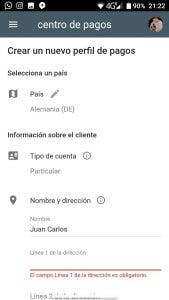 perfil de pago de google