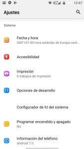 ajustes de desarrollo android