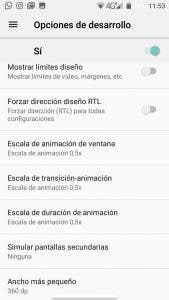 modo para zurdos de Android