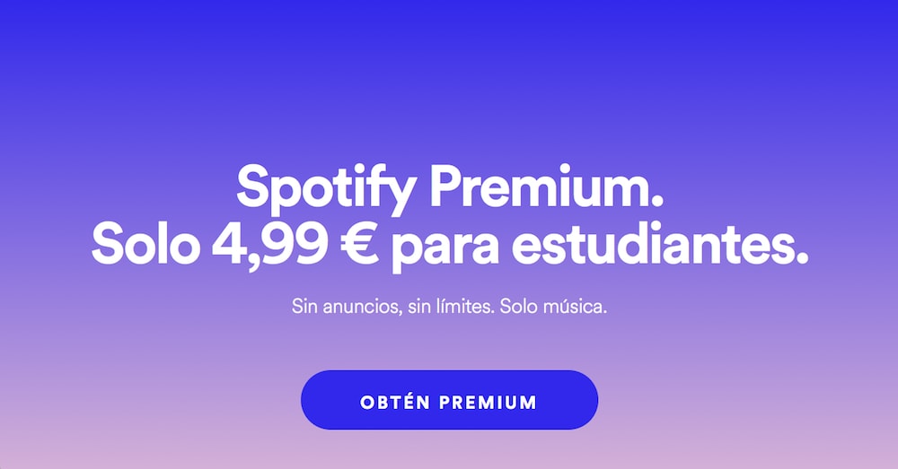 Spotify premium para estudiantes