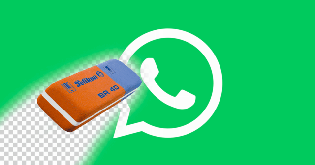 Logo de WhatsApp borrando