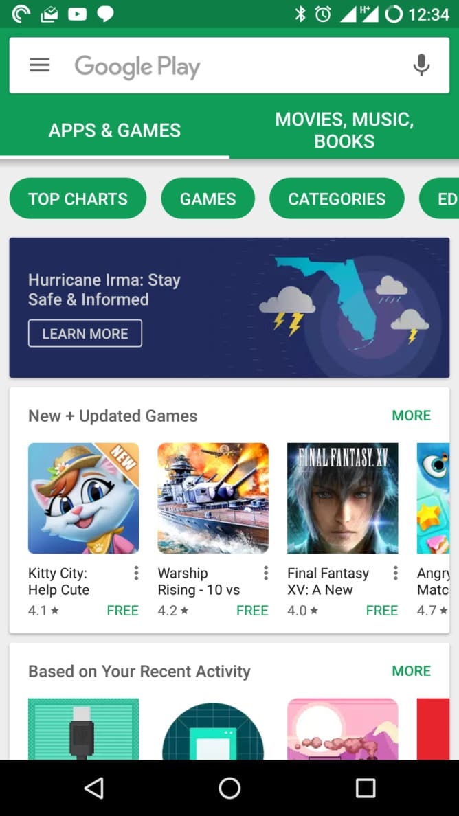 aplicación del Play Store