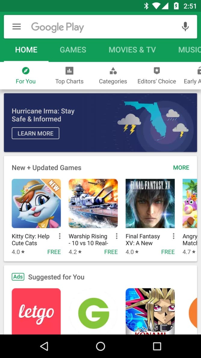 aplicación del Play Store