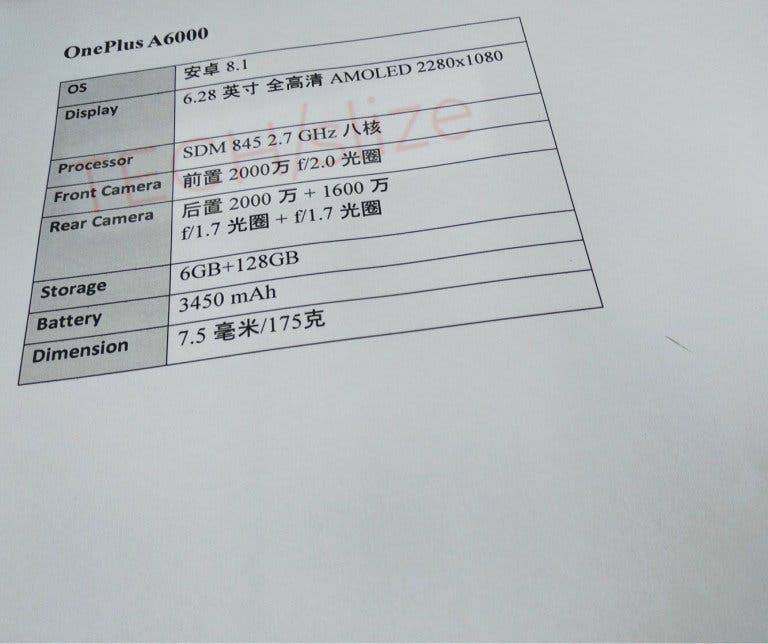 características del oneplus 6