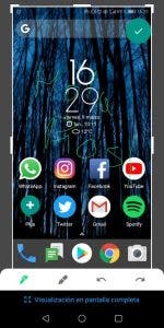 editor de capturas de Android P